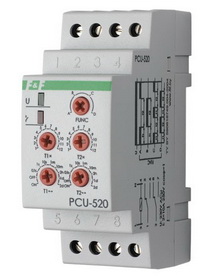 Многофункциональное реле времени PCU-520 (2 независимые выдержки времени) напряжение питания: 230В 50Гц, 12В или 24В AC/DC